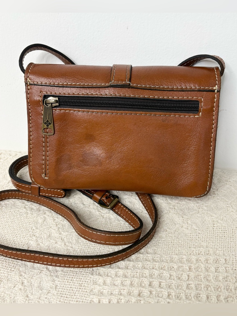 Patricia Nash Torri Crossbody Heritage Tan Leather Convertible Clutch Wallet - Picture 4 of 9